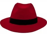Sombrero fedora ala grande rojo de lana sombrero de invierno mujer y hombre sombrero apenas rojo