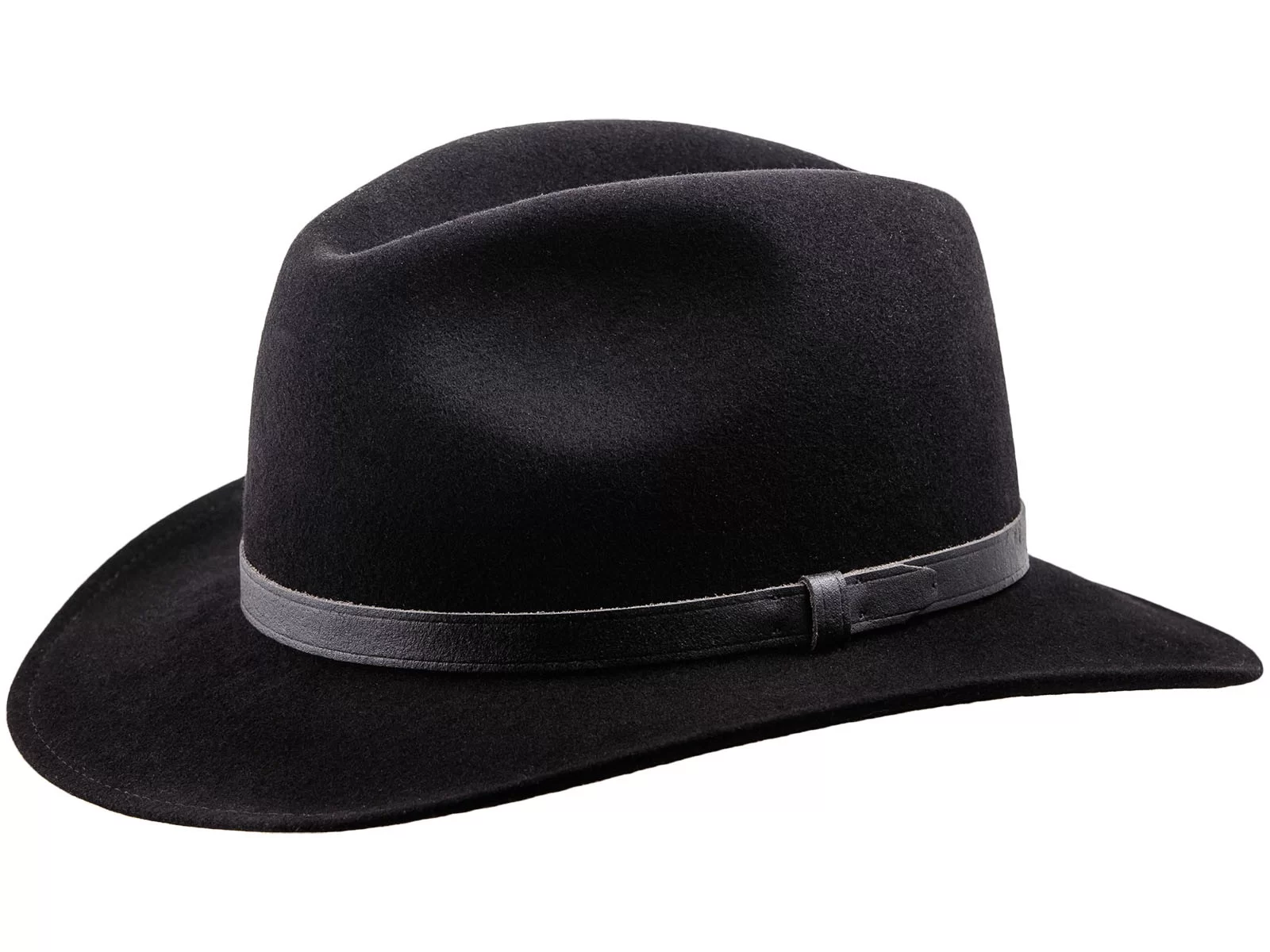 Samaya Sombrero de fieltro negro-gris claro elegante Accesorios Sombreros Sombreros de fieltro 