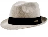 Sombrero para sol de verano trilby de ala estrecha cosido de lino fresco transpirable sombrero para vacaciones la sombrerería