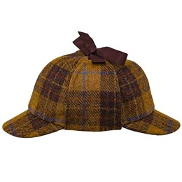 Gorra al estilo del detective Sherlock sombrero de cazador de ciervos de Harris Tweed auténtico y escocés