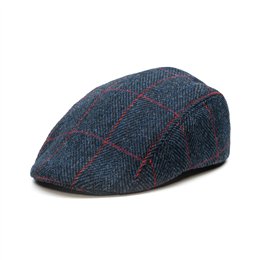 Gorra plana al estilo inglés con orejera plegable de auténtico escocés Harris Tweed 2