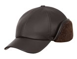 Gorra de jinete beisbolera de invierno con solapa de cuero genuino gorra chanchomon marrón