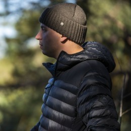 Gorro beanie tejido con borde vuelto de lana merina extrafina punto fino talla universal de hombre y mujer 2