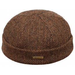 Gorro estibador militar docker de invierno el profesional leon beanie para hombres de Harris Tweed lana