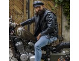 Gorra tipo boina de cuero legítimo gorro con visera para hombre