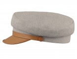 Gorra de conductor vintage retro de verano de lino y cuero natural