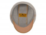 Gorra de conductor vintage retro de verano de lino y cuero natural